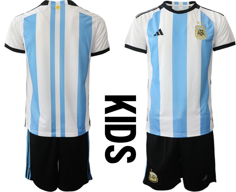 Cheap Youth 2022 World Cup National Team Argentina home white blank Soccer Jerseys